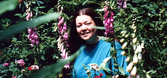 allison with foxglove (digitalis)