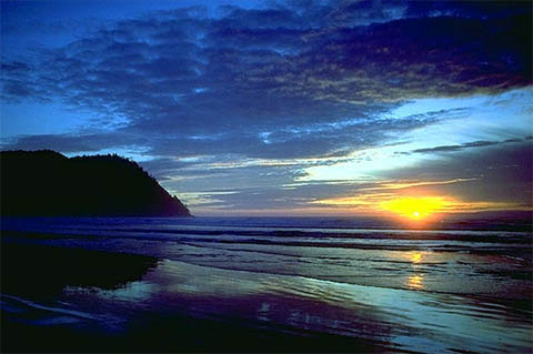 Manzanita Beach Oregon at sunset